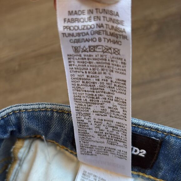 DSQUARED2 Kids Blue Slim Straight Leg Intentionally Distressed Ripped Jeans - Picture 8 of 8